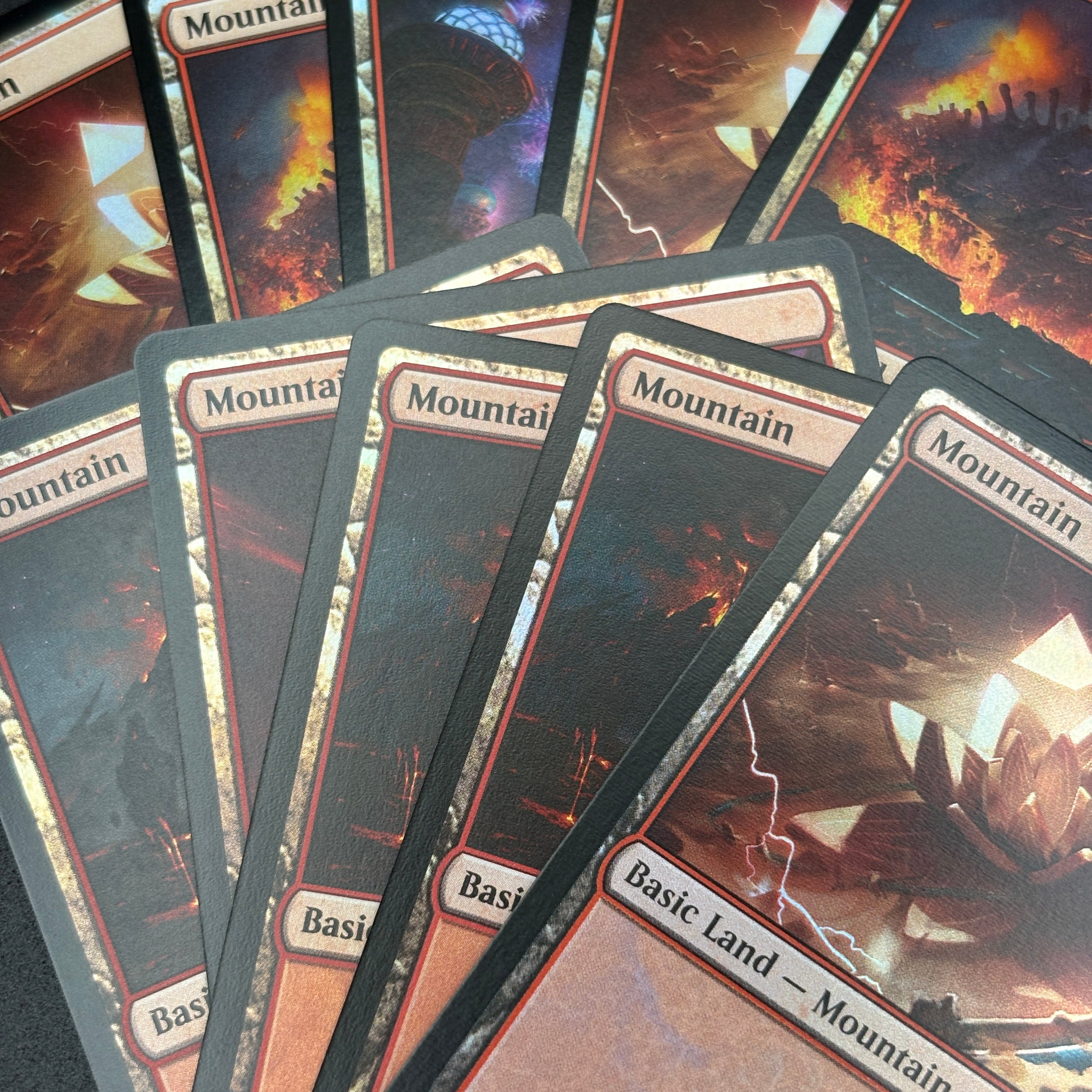 Magic: The Gathering Foil Länder / Mana Karten – 10er Pack (Eine Farbe, gemischt, DE/EN)