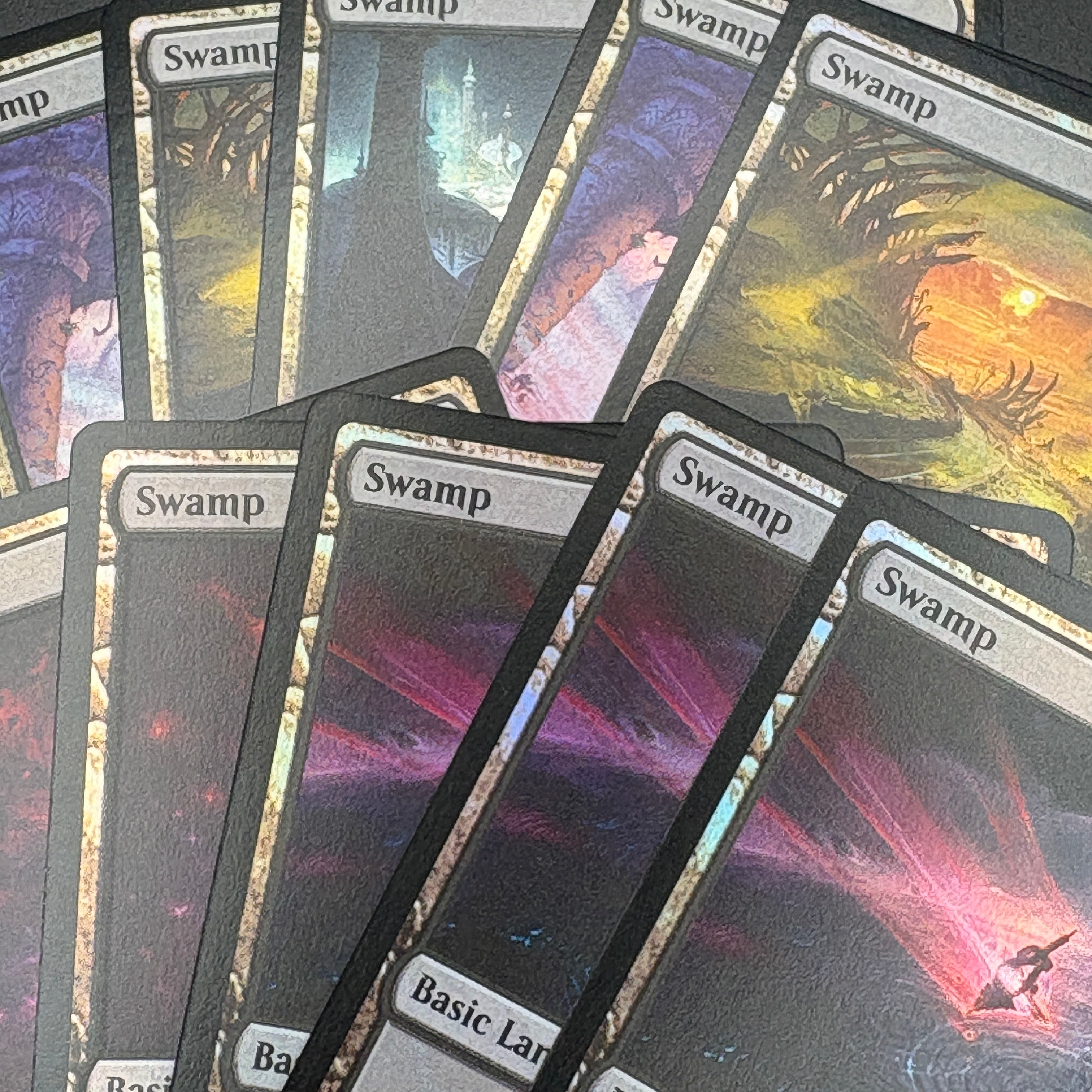 Magic: The Gathering Foil Länder / Mana Karten – 10er Pack (Eine Farbe, gemischt, DE/EN)