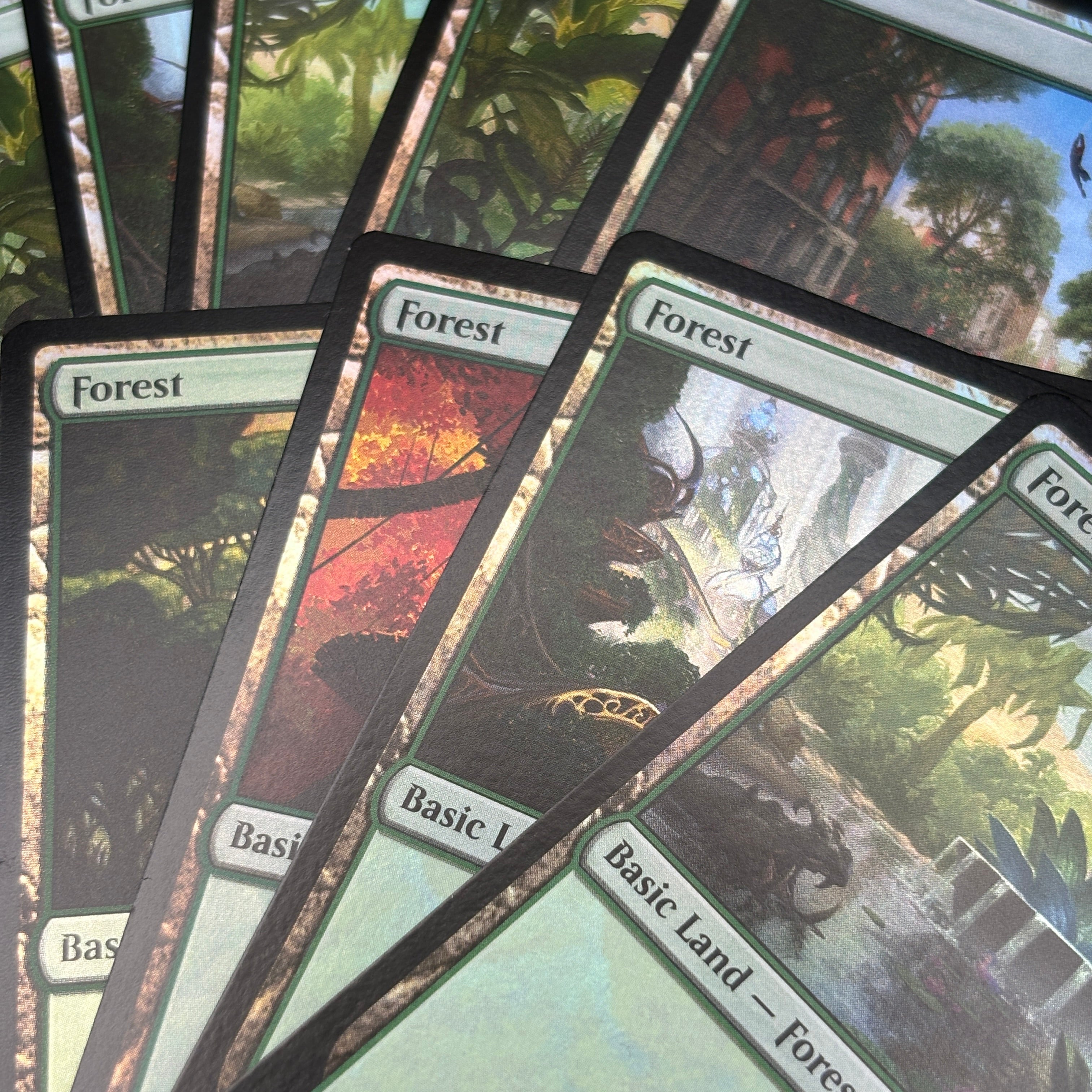 Magic: The Gathering Foil Länder / Mana Karten – 10er Pack (Eine Farbe, gemischt, DE/EN)